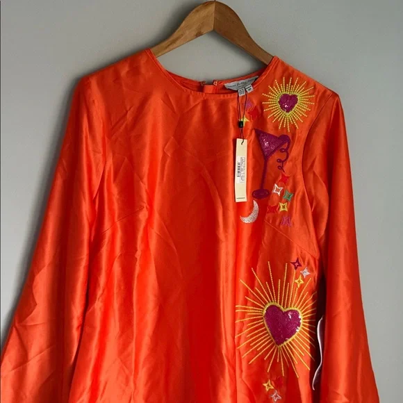 NEW Never Fully Dressed Orange Genesis Mini Dress 12 - Picture 5 of 12